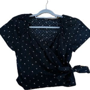 Ruffle-Sleeve Wrap Top in Spring Floral